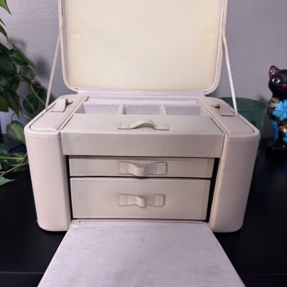 Pottery Barn Faux Leather Jewelry Box Organizer - Picture 2 of 5